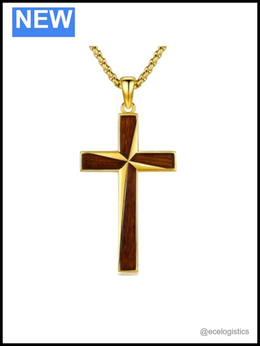 925 Sterling Silver Wooden Cross Pendant Necklace Religious Gift